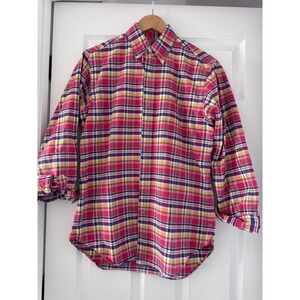 Polo Ralph Lauren Shirt Men Slim Fit Oxford Plaid Long Sleeve
